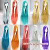 Peruca Anime Estilo Europeu e Americano 100cm Cosplay Universal Cabelo Longo Liso para Mulheres Multicolorido Atacado Cos Franja Especial
