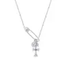 Moda Estilo Caliente Oro Blanco Electrochapado Cruz Turquesa de Imitación Collar Lujo Ligero Nicho Joyería para Pareja para Mujer Gama Alta