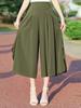 Pantalones de Pierna Ancha para Madre Verano 40-50 Años Culottes Delgados Pantalones de Mujer de Mediana Edad Verano Pantalones Capri de Mediana Edad para Niños