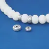 Cuentas Espaciadoras Patrónadas de Plata Pura S925, Cuentas de Plata con un Patrón Específico, Espaciadores Decorativos de Corte Recto, Accesorios de Joyería Hechos a Mano con Plata Pura para DIY