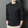 Suéter de punto fino de 460 g, terciopelo hipoalergénico, suéter extra grueso para hombre, polo casual de color liso, suéter para hombre con cuello camisero