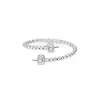 Anel Aberto de Pérola em Prata Esterlina S925 Porta-Vazio Feminino Fashionável Simples Banho de Ouro 18K Anel Ajustável Personalizado com Pérola Redonda