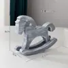 Mini Cavalo de Balanço Vintage Feito à Mão em Estilo Country Americano, Artesanato de Madeira Pintado Nórdico, Decoração para Casa para Quarto de Crianças
