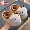 Pantuflas de Algodón Originales Hello Kitty para Niños Invierno Niñas Cálidas con Forro de Terciopelo y Piel Antideslizantes Zapatos de Algodón para Bebé HelloKitty