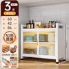 Estante de Almacenamiento Multifuncional de Cocina Piso Almacenamiento Multicapa Gabinete Estante para Horno de Microondas Gabinete Doméstico Gabinete de Almacenamiento Alacena
