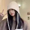 Sombrero de pescador de lana estilo Melard para mujer, nuevo modelo de otoño e invierno, cálido y adelgazante, gorro de punto estilo coreano para proteger las orejas