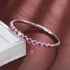 Pulsera de Moda para Mujer de Estilo Coreano, Popular Transfronteriza, Lujo Ligero, Microincrustada con Circonita, Pulsera Versátil Elegante de Corindón Rojo