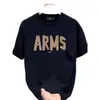 Camiseta de Manga Corta con Estampado de Letras Estilo Americano para Hombre, Marca Trendy de Verano, Corte Holgado, Camiseta Básica Versátil de Alta Resistencia