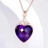 Colgante de amatista con forma de corazón, colgante de topacio natural, colgante de amatista con forma de estrella del océano y corazón.