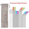 Conjunto Atacado de Canudos de Aço Inoxidável 304 da Amazon com Pontas de Silicone, Canudos de Metal Portáteis Coloridos Conjunto de 37 Peças