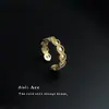 Anillo Abierto de Corazón de Estilo Lujo Ligero a la Moda, Anillo para Dedo Índice de Diseño Nicho Retro Artístico, Anillo Versátil de Alta Gama