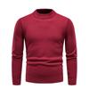 Suéter de cuello alto para hombre de comercio exterior otoño e invierno 2024 con forro polar grueso suéter de cuello redondo para jóvenes y mediana edad camisa básica de otoño e invierno
