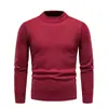 Comercio Exterior Nuevo Suéter para Hombre Otoño e Invierno con forro polar Cuello Medio Alto Suéter Tejido Mediana Edad y Joven Jersey Camiseta Base Suéter