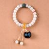 Pulseira de Contas Bodhi Gatinho Preto Criativo, Gato Esculpido em Ébano Natural, Contas Bodhi Wen para Brincar, Rosário de Mão para Mulheres