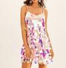 Un vestido de fiesta de viaje de vacaciones en la playa para mujer, vestido de baile, vestido de una línea, tirantes de pelo en V, lentejuelas de sirena