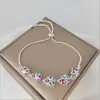 Pulsera de moda estilo coreano simple de flor de circonita diseño nicho dulce flor aleación diamantes incrustados joyería de mano para mujer