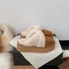 Pantuflas Mujer Cómodas Cuña Sencillas Piel Sintética Pantuflas Mujer Exteriores Casuales Invierno Alta Calidad Tacto Plus Terciopelo Pantuflas Cerradas Ligeras