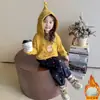Conjunto de Inverno para Meninas 2025 Novo Estilo Com Capuz Estrela Homem Forrado com Lã Aconchegante Moletom Quente de Inverno Conjunto de Duas Peças