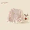 Camiseta de Manga Larga de Otoño para Niñas, Estilo Coreano, Moderna, Amigable con la Piel, Camiseta Básica Clase A para Niños Pequeños, Nueva Colección Primavera/Otoño 2026