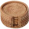 Conjunto de Porta-Copos para Chá Artesanal de Rattan Almofada Isolante Térmico Porta-Chá Acessórios para Conjunto de Chá Kung Fu Porta-Xícara de Chá Pires