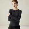 Novo suéter de malha fina 100% lã, gola redonda, corte slim, para mulheres, blusa base de tricô de manga longa, top versátil de cor sólida para outono e inverno