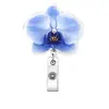 Amazon Cross-Border Suporte Retrátil para Crachá Flor Rosa Acrílico Clipe Retrátil para Crachá Médico Cordão de Puxar Atacado