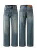 Pantalones Vaqueros Lavados Vintage Estilo Old Money para Hombre Muqiu, Pantalones Elásticos Holgados de Corte Recto para el Trabajo