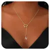 Amazon Transfronterizo Nuevo Diseño Collar con Colgante de Corazón 26 Letras Colgante de Circonita Collar Joyería de Moda Regalo Femenino