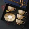 Conjunto de Xícaras de Café de Porcelana Óssea de Luxo Leve e de Alta Qualidade, Xícaras e Pires de Alta Qualidade, Exquisitos e Esteticamente Agradáveis, Perfeito para Presentes de Casamento, Chá de Casa Nova ou Aniversário