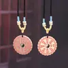 Colgante de moneda Shangui hecho de plata tibetana, colgante de moneda de cinabrio estilo chino vintage, accesorio de collar de hebilla de paz retro