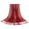 Bufanda turbante de hilo de oro transfronterizo con borlas para primavera y otoño, bufanda gruesa, bufanda, bufanda, venta al por mayor, puede ser una generación de cabello