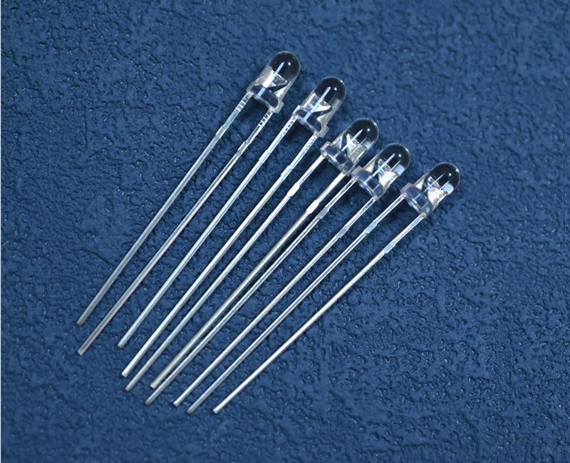 浙江3mm圆头无色透明绿色发光二极管f3灯珠超高亮款翠绿光led指示灯珠生产厂家