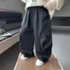 Pantalones de otoño para niño Q04, estilo nuevo, para niños pequeños y medianos, pantalones de trabajo, geniales y elegantes para primavera y otoño, pantalones holgados y casuales para bebés niños