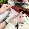Meias Femininas para Primavera e Verão, Meias Curtas de Malha Absorventes de Suor e Respiráveis, Meias de Algodão Bordadas com Cachorro de Desenho Animado Tendência para Mulheres