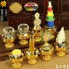 Conjunto de Altar Budista Estilo Xizang com Oito Ofertas Auspiciosas, Incluindo Copos de Oferta, Incensário e Ofertas para o Buda