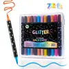 Caneta Marcadora Glitter Popular da Amazon com Duas Pontas e Duas Cores Caneta Glitter Fluorescente Caneta Marcadora Glitter Caneta para Pintura Caneta Aquarela