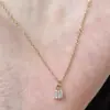 Colar Gota de Água Cintilante Xiaohongshu para Mulheres, Colar Exquisito e Luxuoso, Aparência de Alto Padrão, Corrente de Clavícula Versátil e Elegante Tendência
