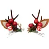 Pinza para el Cabello de Reno Navideño para Mujer Pinza para el Cabello de Fiesta Festiva Accesorio para el Peinado Accesorios de Disfraz Cosplay Lindo Doble Pinza Accesorios para el Cabello