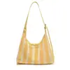 Bolso tejido a rayas para mujer, gran capacidad, nuevo modelo transfronterizo, versátil para el uso diario, bolso de hombro y bandolera, elegante bolso tote para ir al trabajo