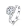 Joia de Qualidade Novo Anel de Prata Esterlina 925 com Diamante Cultivado Incrustado de 1 Quilate Anel Estilo Renda de Corte Banda de Anel Moda Estilo Luxo Leve