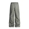 Pantalones Deportivos Casuales de Estilo Americano con Pliegues tipo Paracaídas para Hombre, Estilo High Street, Pantalones Largos Sueltos de Color Sólido con Efecto de Caída, Pierna Ancha