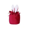 Bolsa de Regalo de Orejas de Conejo de Terciopelo de Pascua Transfronteriza Bolsa de Dulces de Boda Caja de Azúcar Recuerdo de Boda Bolsa de Boda