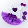 Ins transfronterizo Ropa para niños Regalo del Día de la Madre Bebé Niña Conejo de Dibujos Animados Púrpura Conjunto de Vestido Pouce Falda de Bebé