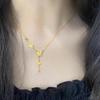 Live Explosions Zhoujia 18K Oro Real Galvanizado Inmarcesible Colgante de Mariposa Borla Collar Elegante Lujo Ligero Cadena Clavicular