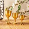 Copo de vinho de latão Banquete chinês Vidro de cobre Vidro de água benta Escritório Desktop Cobre Artesanato Ornamentos Cálice de latão