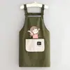 Delantal Impermeable de Dibujos Animados Uso Doméstico de Cocina Cubierta de Manga Limpiable Ropa para Mujer Puesto de Catering Ropa de Trabajo de Manga Larga Impresión de Logotipo