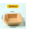 Caixa de Almoço Descartável Papel Kraft Quadrada Embalagem Comercial para Fast Food Caixa à Prova de Óleo Grau Alimentício Recipiente Ecológico como Saladeira