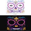 Pegatinas Faciales Fluorescentes de Halloween Originales y Curiosas Transfronterizas Calavera Neón Tatuaje Pegatinas Maquillaje de Muerte Dibujos Animados