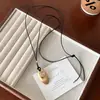 Collar Largo Estilo Ouni Coreano para Mujer, Lujo Ligero con Sensación de Alta Gama, Colgante de Gota de Agua Sólida Ojo de Caballo Pequeño Accesorio de Cadena para Suéter