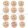 Varias Placas Conmemorativas de Madera Transfronterizas para Hitos de Bebé, Accesorios para Fotografía de Bienvenida de Recién Nacidos, Placas Redondas de Madera Mensuales